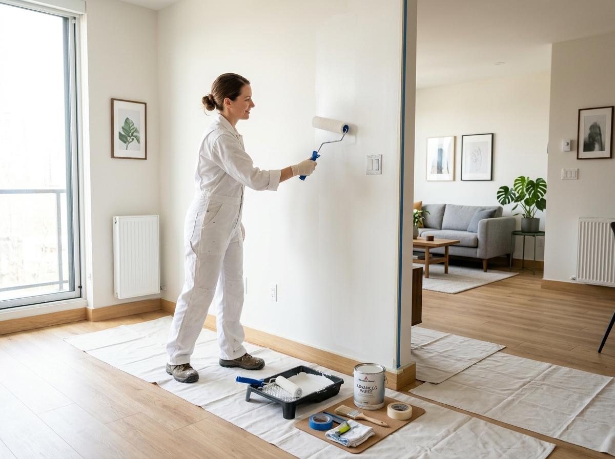 Imbiancatura e decorazioni interni eseguiti con ordine e pulizia